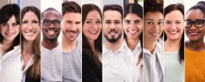Collage Of Smiling Diverse Group Of People